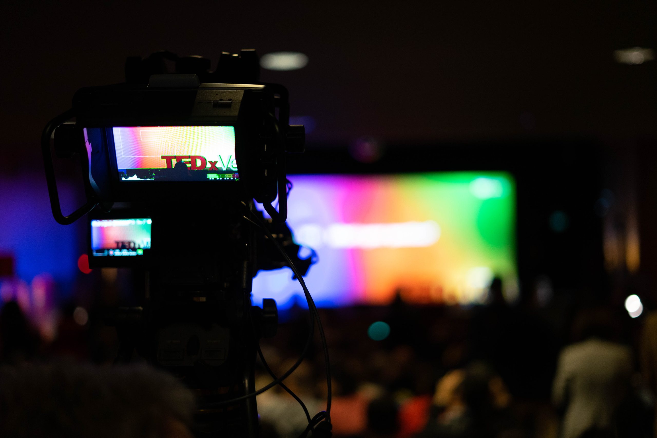 Camera filming TEDx event